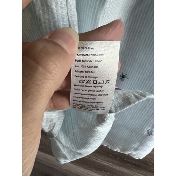 Joules Juliette Top 100% Linen Size 2 Small Top Sleeveless V Neck UK - Picture 7 of 7